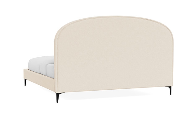 Anson Upholstered Bed - Sand Performance Basket Weave - Matte Black Leg - 55" Headboard - Image 2