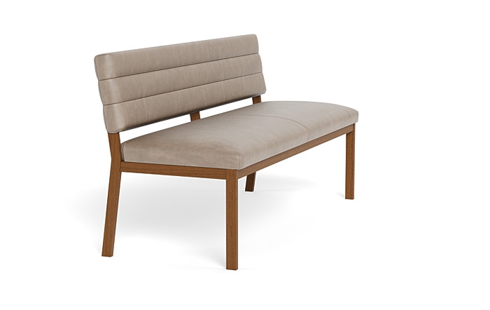 Nora Leather Wood Framed Upholstered Bench - Image 4