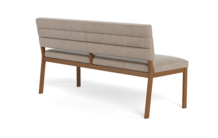 Nora Leather Wood Framed Upholstered Bench - Image 3