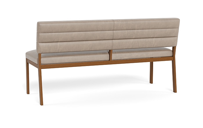 Nora Leather Wood Framed Upholstered Bench - Image 2