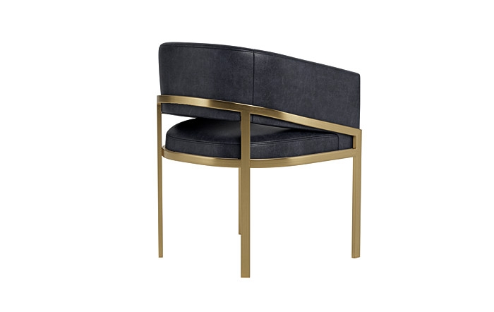 Mina Leather Metal Framed Upholstered Chair - Image 3