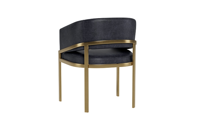 Mina Leather Metal Framed Upholstered Chair - Image 1