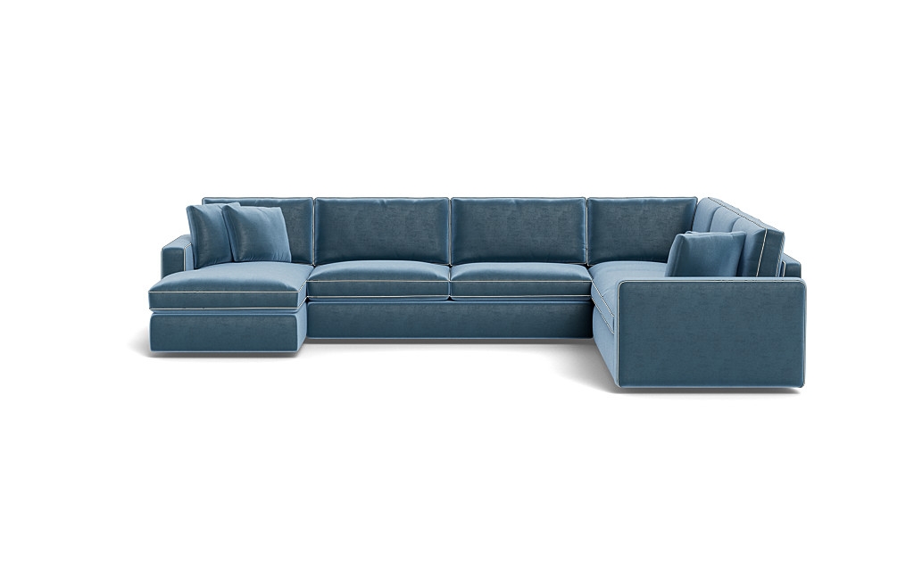 James 4-Piece 5-Seat Corner Chaise Sectional  with Contrast Piping - Image 0