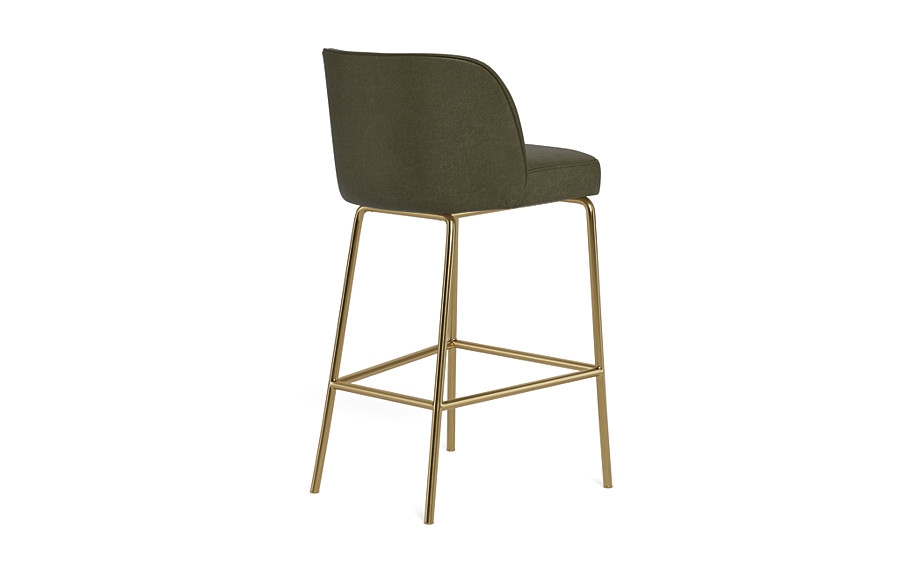 Graham Leather Metal Framed Upholstered Bar Stool - Image 1