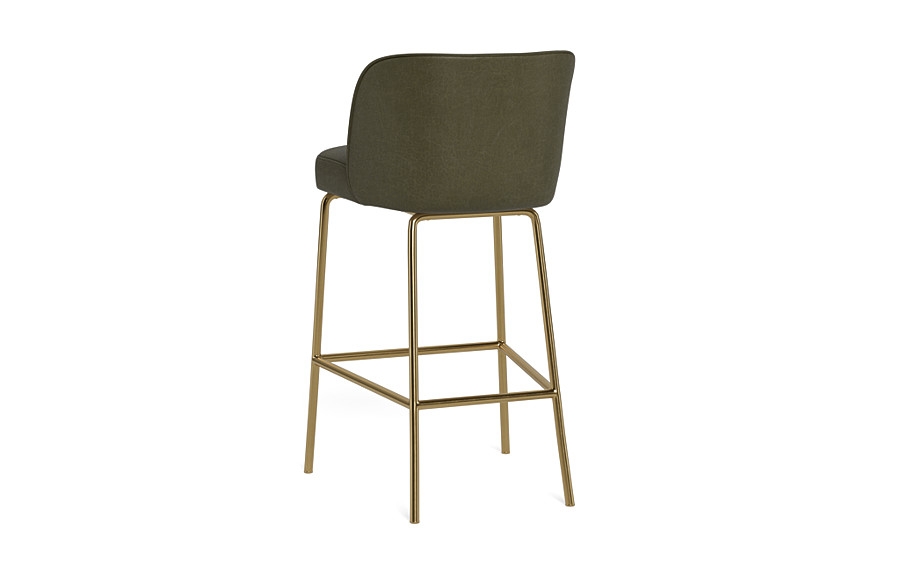 Graham Leather Metal Framed Upholstered Bar Stool - Image 3