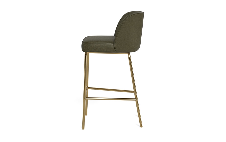 Graham Leather Metal Framed Upholstered Bar Stool - Image 2