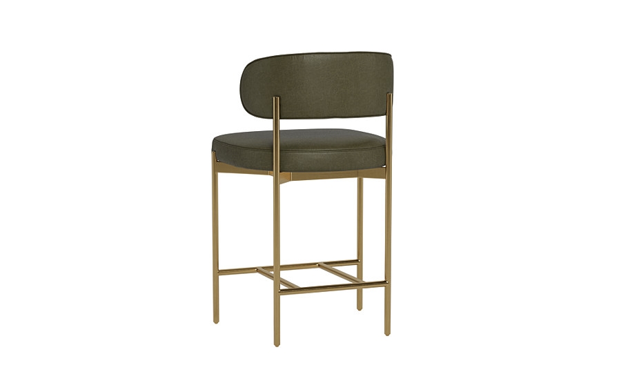 Hollis Leather Metal Framed Upholstered Counter Stool - Image 4