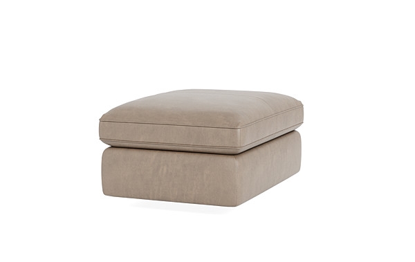 James Leather Square Ottoman with Storage Option - Image 2