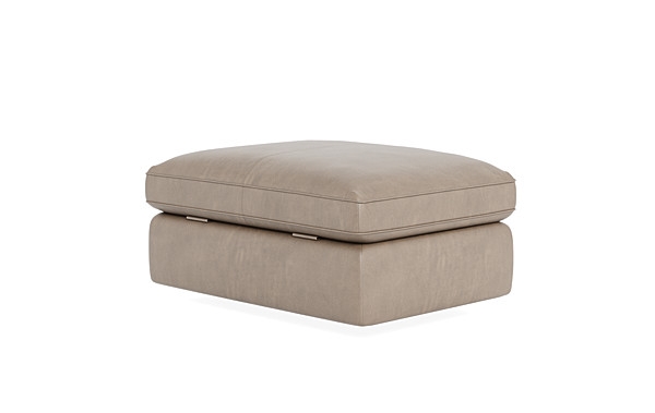 James Leather Square Ottoman with Storage Option - Image 4