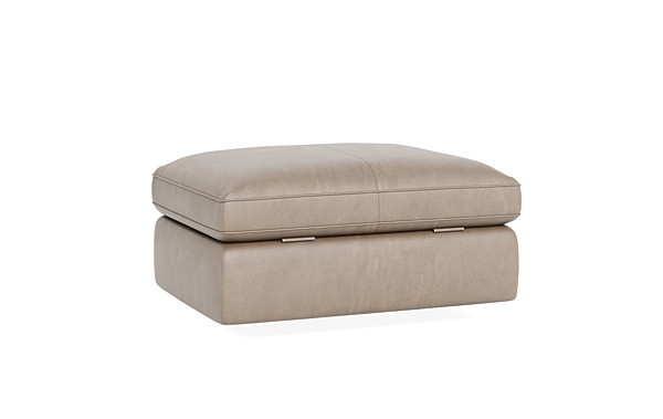 James Leather Square Ottoman with Storage Option - Image 3
