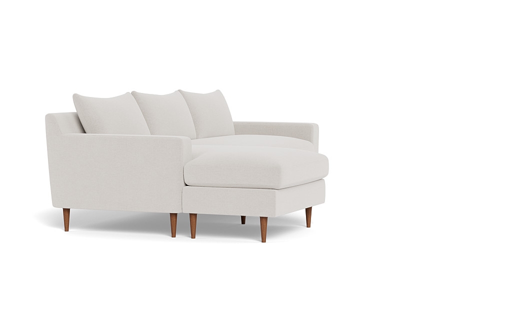 Sloan 3-Seat Reversible Chaise Sectional Decide Later Fabric - Oiled Walnut Tapered Round Wood Leg - 103"W x 40"D - 77" Chaise  - Bench Cushion - Down Alternative Fill - Image 2