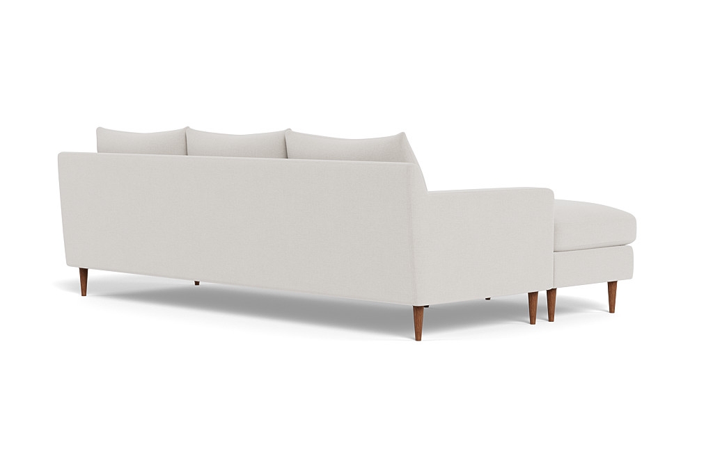 Sloan 3-Seat Reversible Chaise Sectional Decide Later Fabric - Oiled Walnut Tapered Round Wood Leg - 103"W x 40"D - 77" Chaise  - Bench Cushion - Down Alternative Fill - Image 4