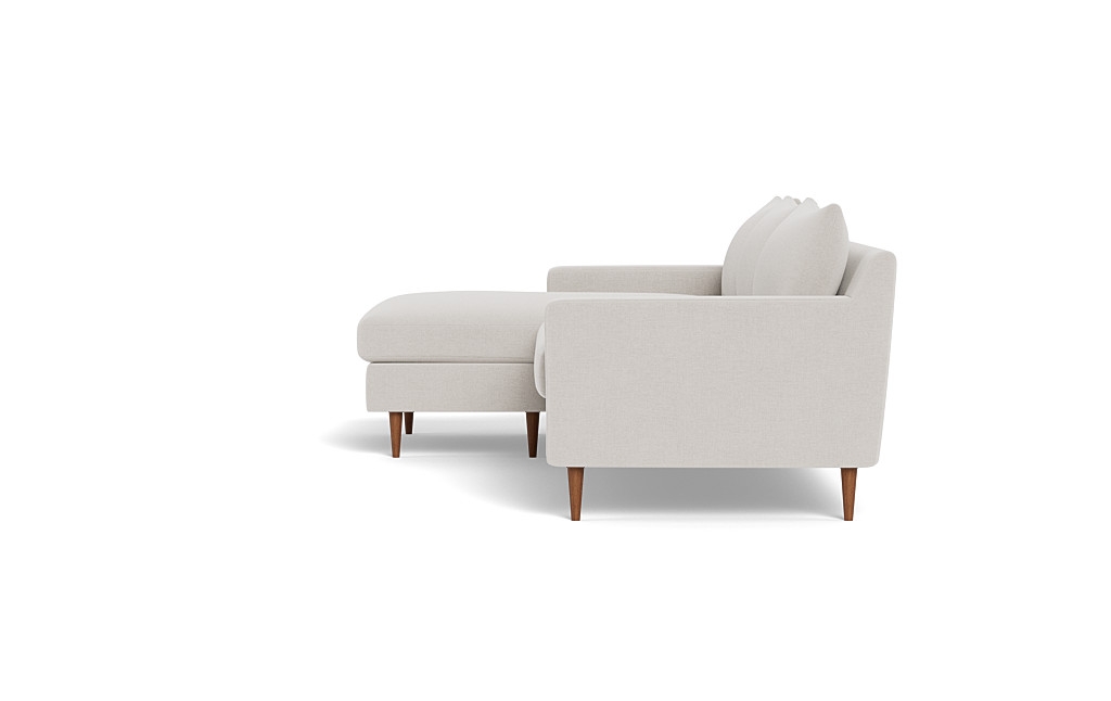 Sloan 3-Seat Reversible Chaise Sectional Decide Later Fabric - Oiled Walnut Tapered Round Wood Leg - 103"W x 40"D - 77" Chaise  - Bench Cushion - Down Alternative Fill - Image 5