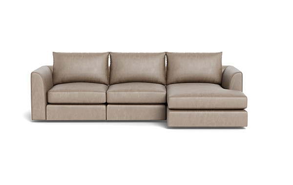 Beckham Leather Modular 3-Seat Right Chaise Sectional - Image 0