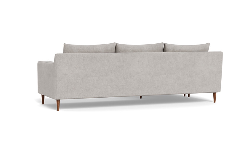 Sloan 3-Seat Reversible Chaise Sectional - 103"W x 40"D - 77" Chaise - Buy Now Decide Later Fabric - Oiled Walnut Tapered Turned Wood Leg - 2 Cushions - Down Alternative Fill - Image 4