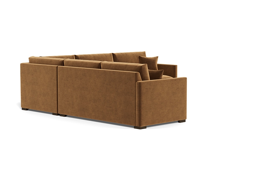 Scarlett 4-Seat Corner Sectional | Fawn Performance Velvet | Natural Walnut Leg | 99" x 39" | Standard Gel Plush - Image 3