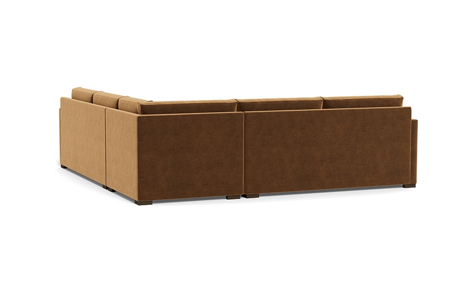 Scarlett 4-Seat Corner Sectional | Fawn Performance Velvet | Natural Walnut Leg | 99" x 39" | Standard Gel Plush - Image 4