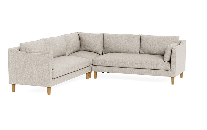 Caitlin Corner Sectional Sofa by The Everygirl®, Standard Depth, Bench Cushion, Down Alternative Fill, Square Tapered Oak Leg - Image 2