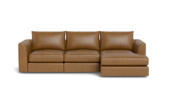 Beckham Leather Modular 3-Seat Right Chaise Sectional - Image 0