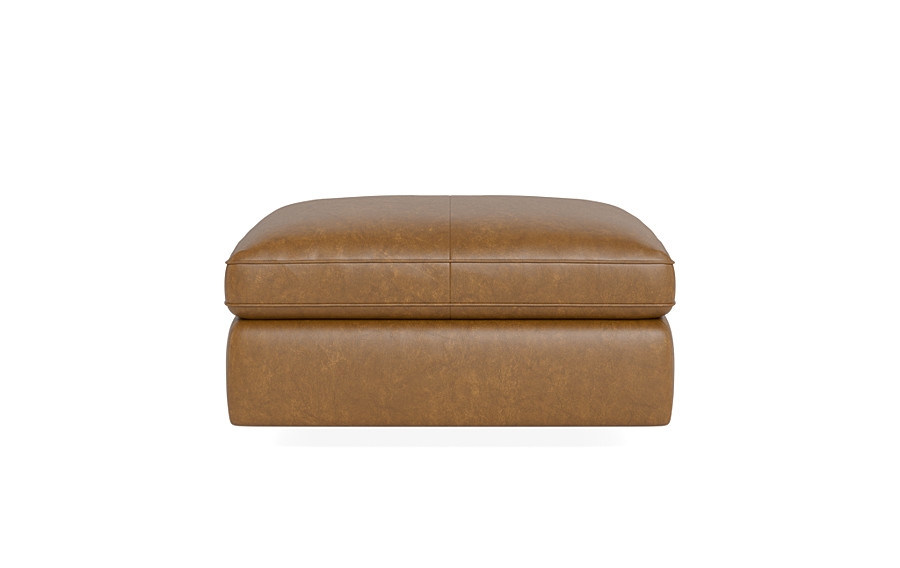 James Leather Rectangle Ottoman with Storage Option - Image 0