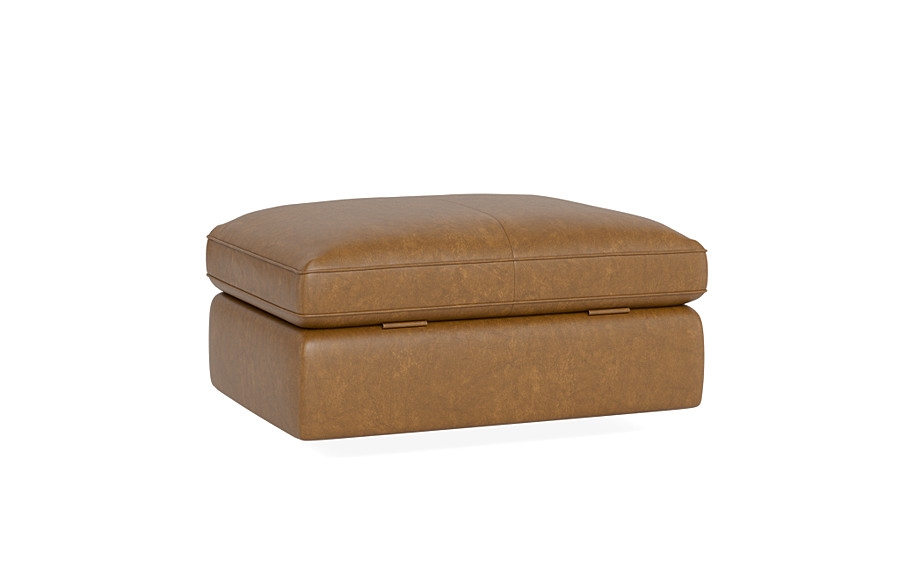James Leather Rectangle Ottoman with Storage Option - Image 4
