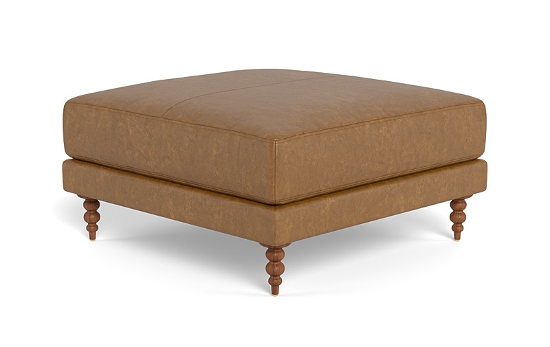 Gaby Square Leather Ottoman - Image 4