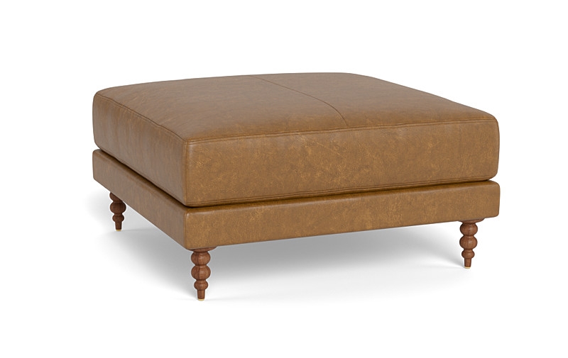Gaby Square Leather Ottoman - Image 3