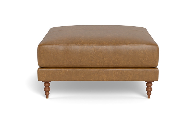 Gaby Square Leather Ottoman - Image 1