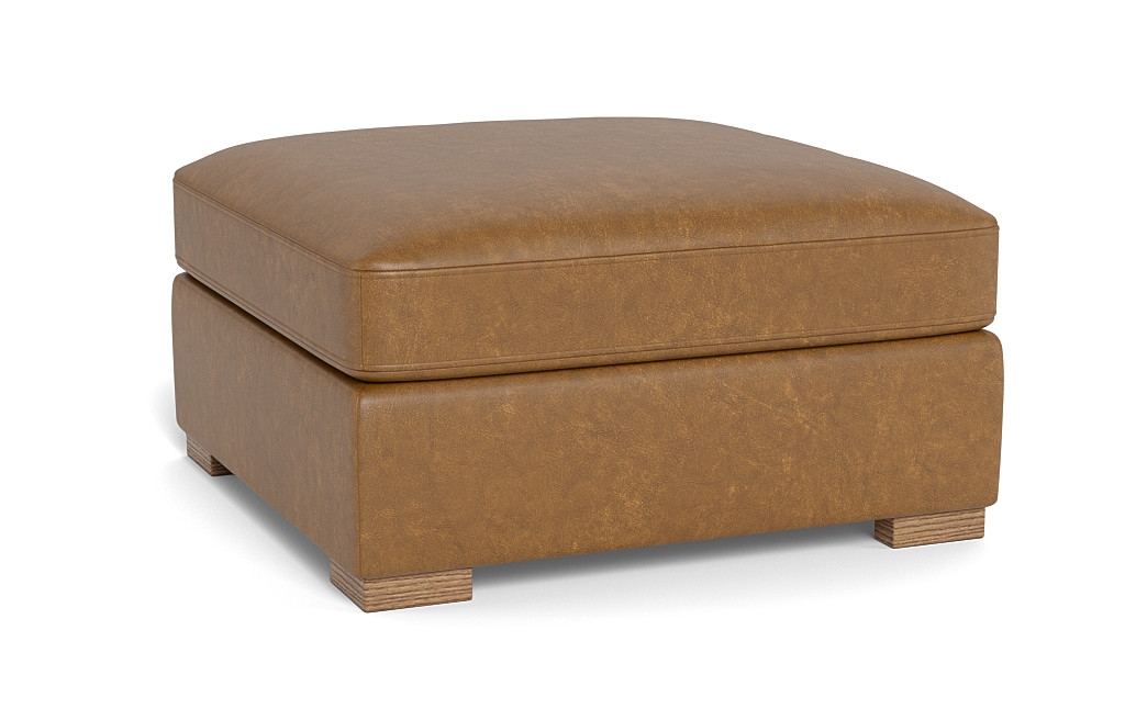 Scarlett Leather Square Ottoman - Image 1
