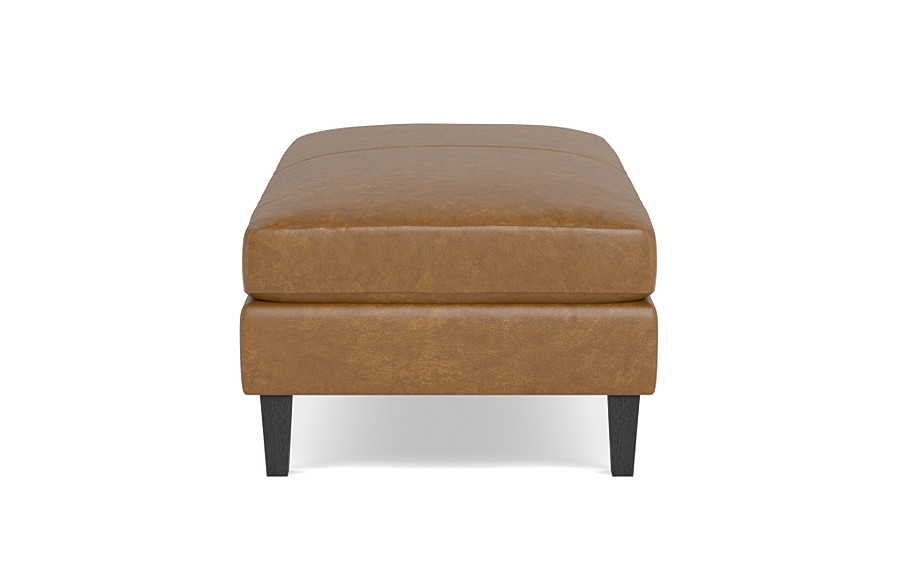 Sloan Leather Ottoman, Black Leg, Alternative Down Fill, - Image 3
