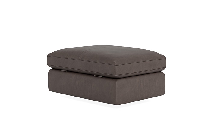 James Leather Rectangle Ottoman with Storage Option - Image 3