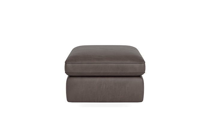 James Leather Rectangle Ottoman with Storage Option - Image 1