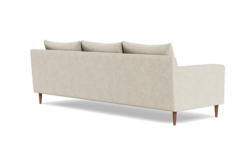 Sloan 3-Seat Sofa - 95"W x 40"D - Flax Performance Crosshatch - Oiled Walnut Tapered Turned Leg - Down Alternative Fill - Image 4