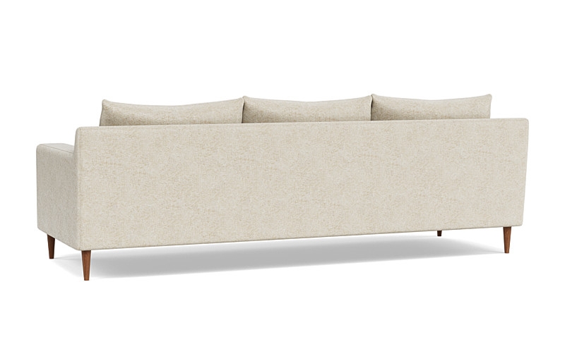 Sloan 3-Seat Sofa - 95"W x 40"D - Flax Performance Crosshatch - Oiled Walnut Tapered Turned Leg - Down Alternative Fill - Image 3