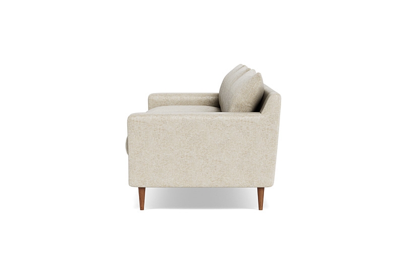 Sloan 3-Seat Sofa - 95"W x 40"D - Flax Performance Crosshatch - Oiled Walnut Tapered Turned Leg - Down Alternative Fill - Image 1