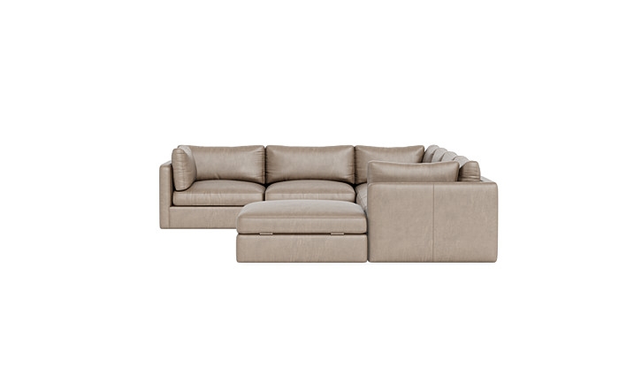 Tatum Leather Modular Corner Chaise Sectional  - Image 4