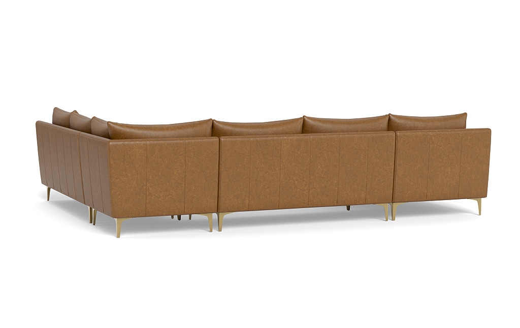 Sloan 4-Piece Leather Corner Sectional Sofa with  Chaise - Image 3