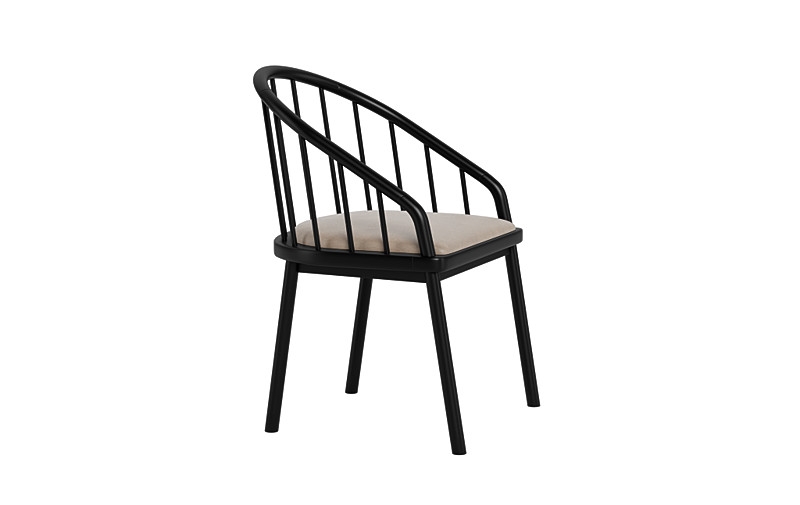 Alten Leather Wood Framed Upholstered Seat Chair - Image 3