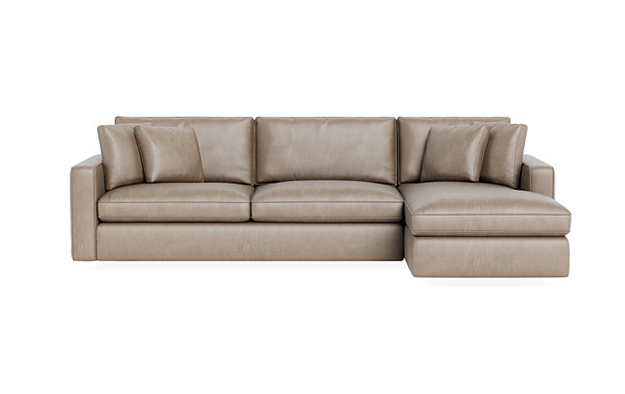 James Leather 3-Seat Right Chaise Sectional - Image 0