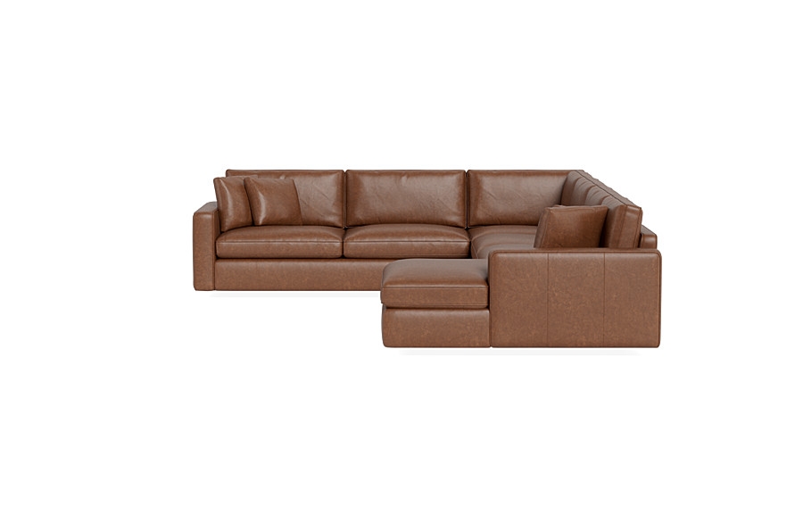 James Leather 4-Piece 5-Seat Corner Chaise Sectional Right - Image 4