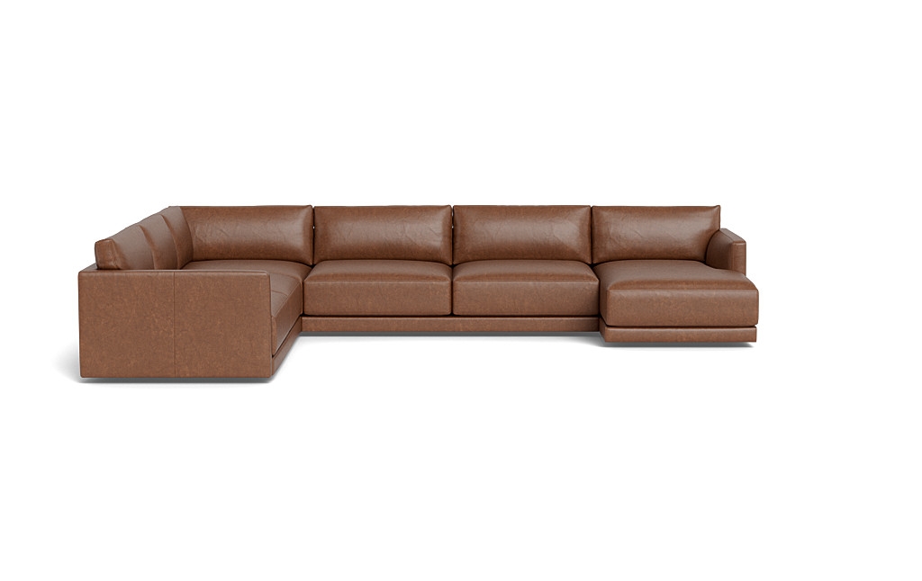 Lukas Leather 4-Piece 5-Seat Corner Chaise Sectional Right - Image 0