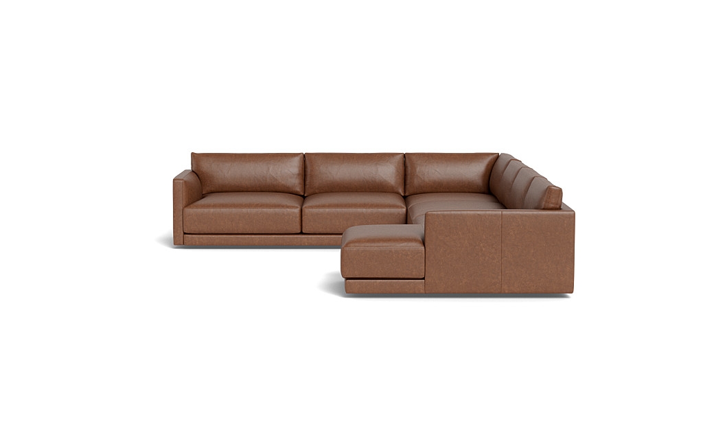 Lukas Leather 4-Piece 5-Seat Corner Chaise Sectional Right - Image 4