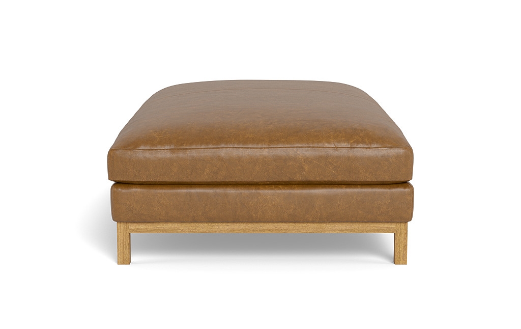 Jasper Leather Ottoman - Image 1