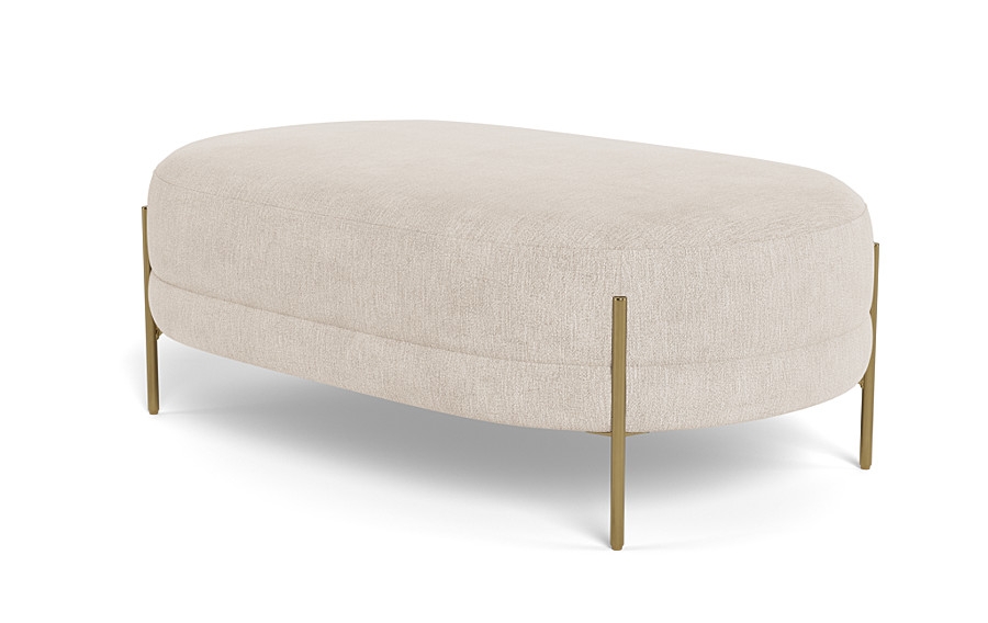 Fiona Ottoman | Limestone | 48" | Brass Leg - Image 3