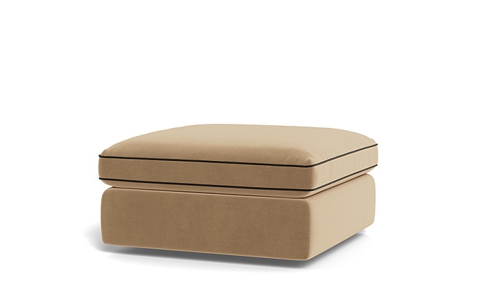 James Square Ottoman with Contrast Piping and Storage Option - Image 3
