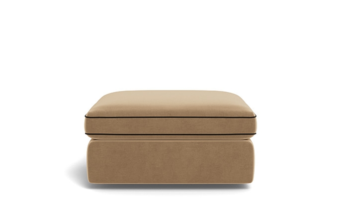 James Square Ottoman with Contrast Piping and Storage Option - Image 2