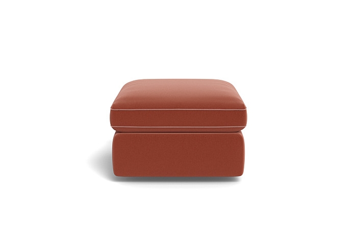 James Rectangle Ottoman with Contrast Piping and Storage Option - Image 1
