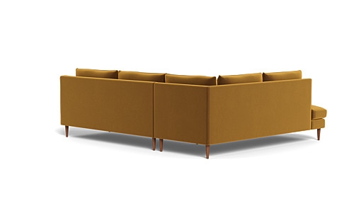 Caitlin 3-Seat  Bumper Sectional by The Everygirl®, Left Bumper, Oiled Tapered Square Legs, 37" Depth, 109" Length, 85" Bumper Length, Bench Cushion, Standard Down Blend Cushion Fill - Image 2