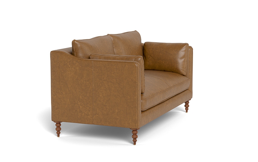 Caitlin Leather Loveseat by The Everygirl® *Down alternative Fill - Image 4