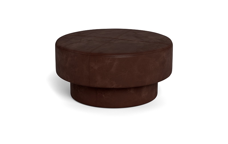 Benson Leather Footed Round - Image 1